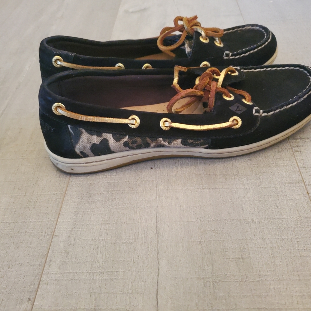 Leopard Black Sperry Topsider
